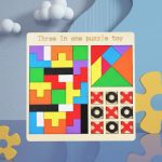 3 in 1 Wooden Jigsaw Block Puzzle Game & Geometry & Color Learning Board - Image 5