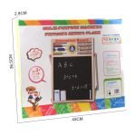 Kids 2 In 1 Wooden Writing Board Easel Black Board And Magnetic White Board Double Sided Revolving Easel Board - Image 8