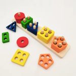 Fishing Game Geometry and Color Learning Five Sets of Columns Wooden Toys for Children Building Toy Baby Education Puzzle Board - Image 6