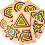 Montessori Wooden Geometric Shape Puzzle Board- 6 PCS - Image 3