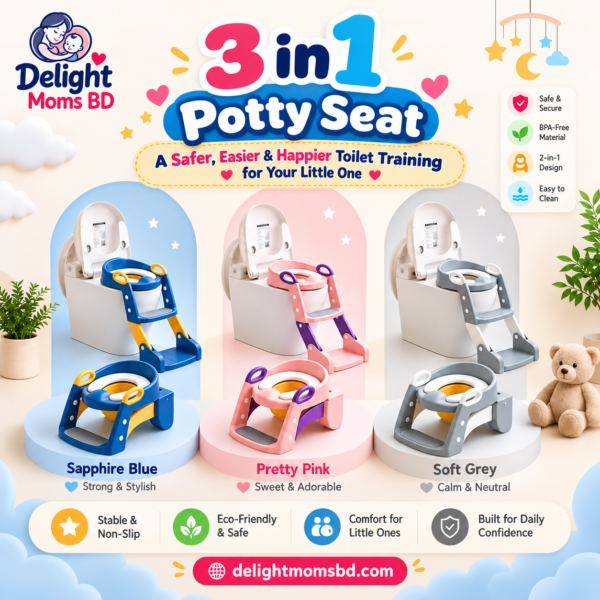 3-in-1 Foldable Toilet with Step Stool Ladder for Kids